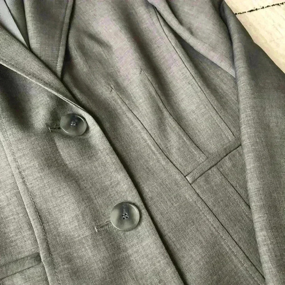 Kasper Grey Jacket Tailored Office Business Professional Blazer 12 Large - Picture 6 of 6